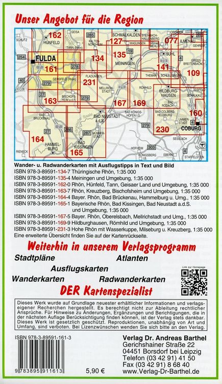 Produktbild: Wander-, Ski- und Radwanderkarte Hessische Rh&ouml;n, Wasserkuppe, Fulda, Gersfeld und Umgebung