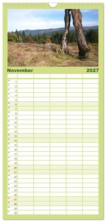 Produktbild: Familienplaner 2027 - Bayerischer Wald - der Osten Bayerns mit 5 Spalten (Wandkalender, 21 x 45 cm) CALVENDO