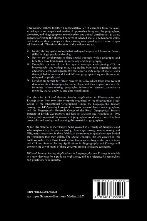 Produktbild: GIS and Remote Sensing Applications in Biogeography and Ecology