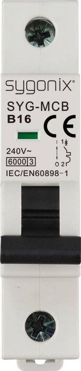 Produktbild: Sygonix SY-6440880 SYG-MCB 1P/B16/6KA Leitungsschutzschalter 1polig 16A 240 V/AC