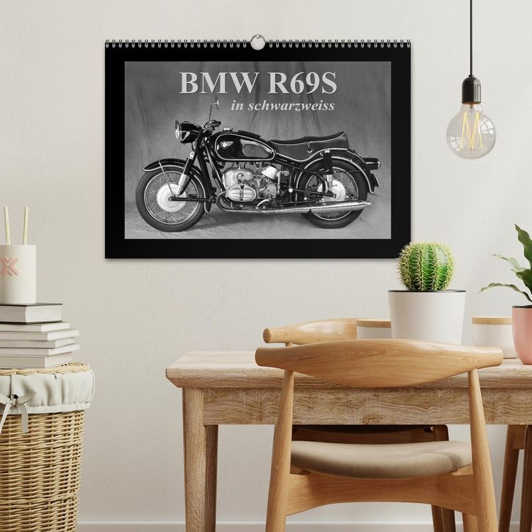 Produktbild: BMW R69S in schwarzweiss (Wandkalender 2026 DIN A3 quer), CALVENDO Monatskalender