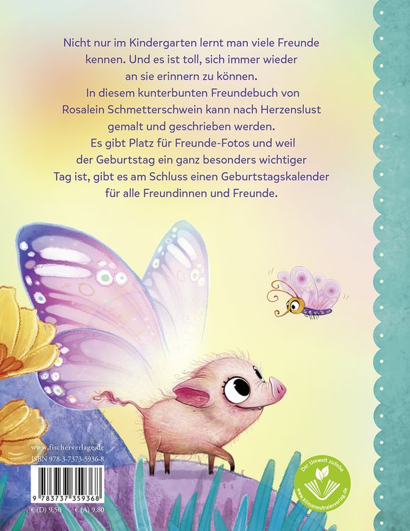Produktbild: Rosalein Schmetterschwein Mein kunterbuntes Freundebuch