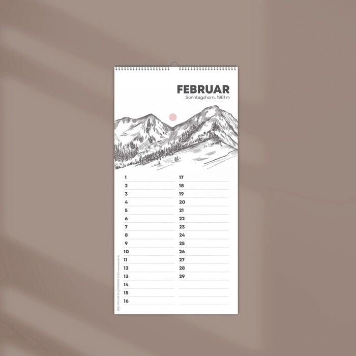Produktbild: Kleiner Geburtstagskalender "Chiemgauer Alpen", ohne Jahreszahl