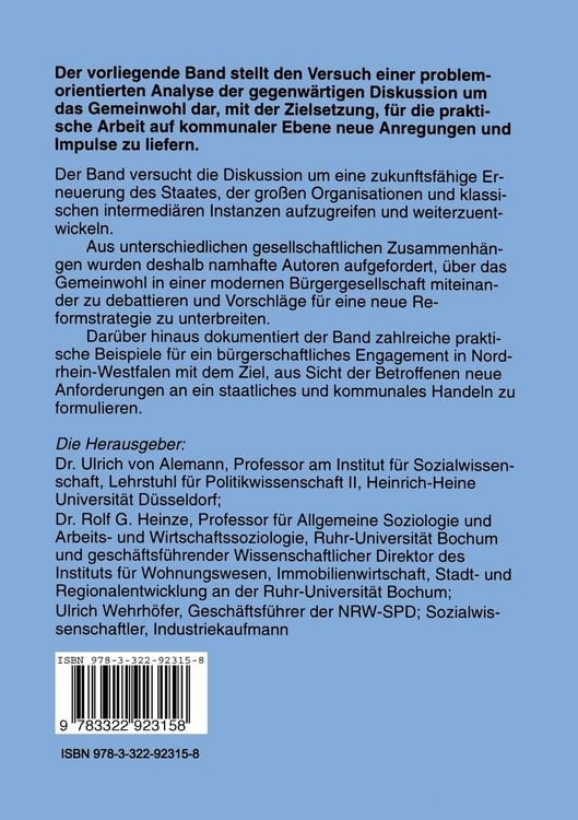 Produktbild: B&uuml;rgergesellschaft und Gemeinwohl