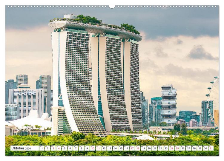 Produktbild: Singapur - faszinierende Stadt (hochwertiger Premium Wandkalender 2026 DIN A2 quer), Kunstdruck in Hochglanz