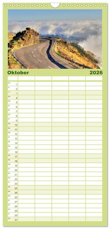 Produktbild: Familienplaner 2026 - Wildes Madeira - Inselimpressionen mit 5 Spalten (Wandkalender, 21 x 45 cm) CALVENDO
