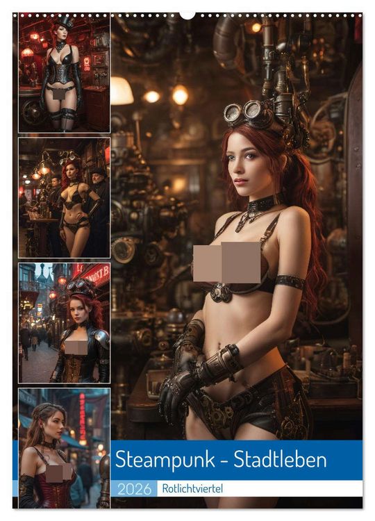 Produktbild: Steampunk - Stadtleben - Rotlichtviertel (Wandkalender 2026 DIN A2 hoch), CALVENDO Monatskalender