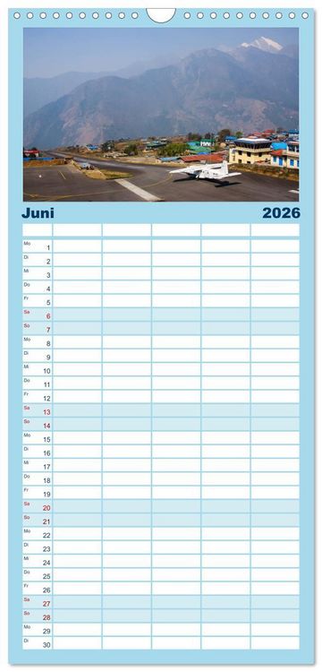 Produktbild: Familienplaner 2026 - Faszination Fliegerei mit 5 Spalten (Wandkalender, 21 x 45 cm) CALVENDO