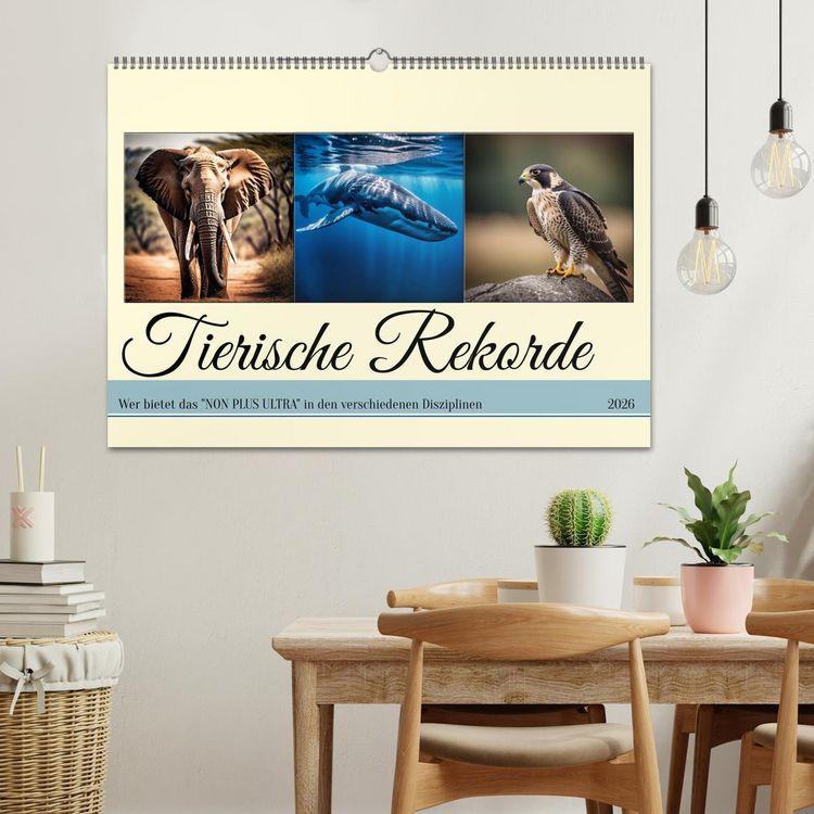 Produktbild: Tierische Rekorde (Wandkalender 2026 DIN A2 quer), CALVENDO Monatskalender