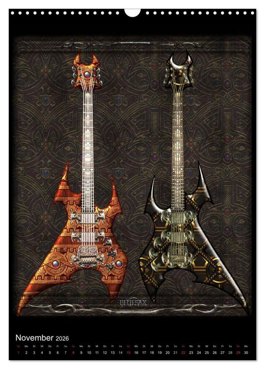 Produktbild: Heroische Gitarren (Wandkalender 2026 DIN A3 hoch), CALVENDO Monatskalender