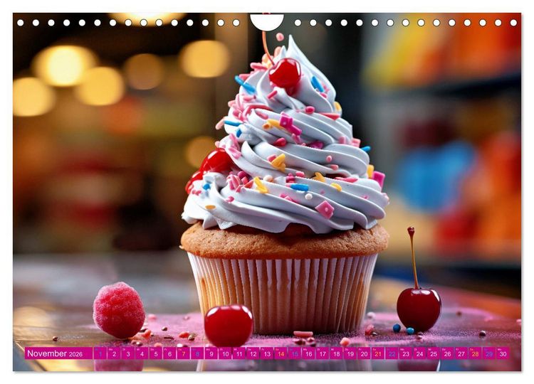Produktbild: Cupcakes - die s&uuml;&szlig;e Verf&uuml;hrung (Wandkalender 2026 DIN A4 quer), CALVENDO Monatskalender