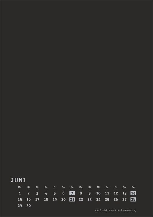 Produktbild: Premium-Bastelkalender schwarz A4 2026