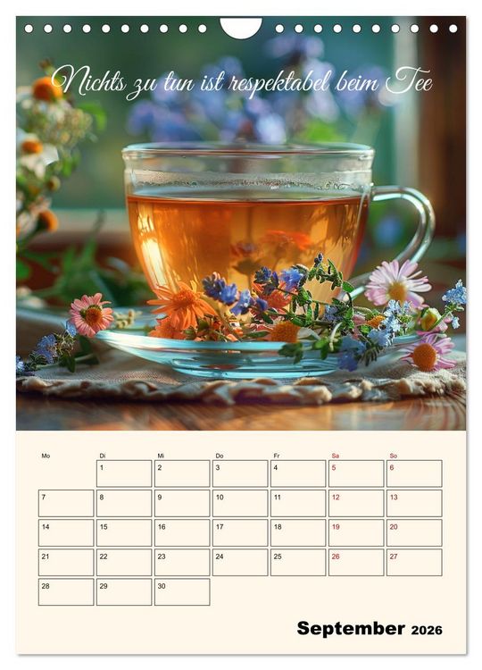 Produktbild: Du, mein geliebter Tee (Wandkalender 2026 DIN A4 hoch), CALVENDO Monatskalender
