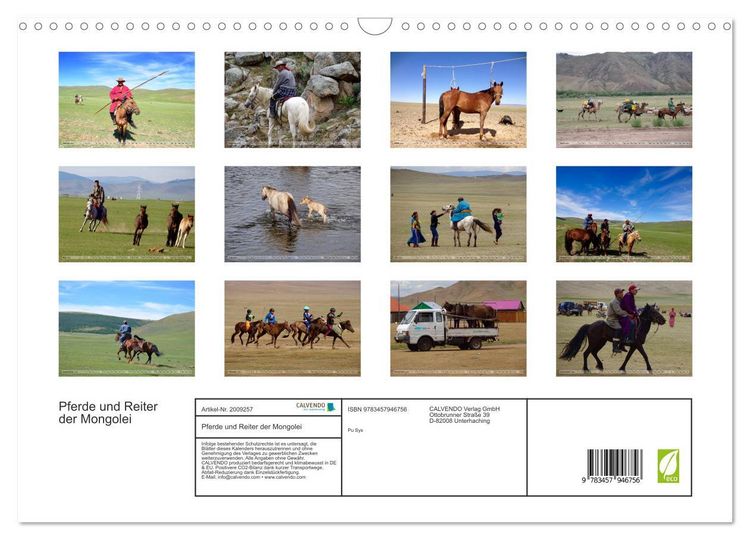Produktbild: Pferde und Reiter der Mongolei (Wandkalender 2026 DIN A3 quer), CALVENDO Monatskalender