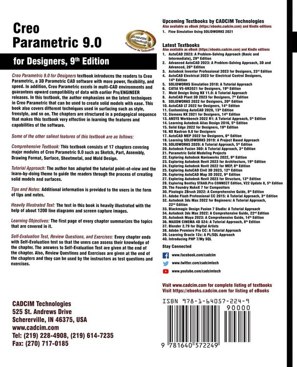 Produktbild: Creo Parametric 9.0 for Designers, 9th Edition