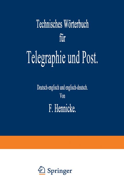 Produktbild: Technisches W&ouml;rterbuch f&uuml;r Telegraphie und Post