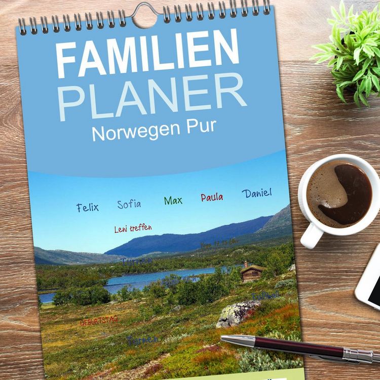 Produktbild: Familienplaner 2026 - Norwegen PUR mit 5 Spalten (Wandkalender, 21 x 45 cm) CALVENDO