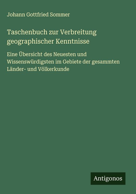 Produktbild: Taschenbuch zur Verbreitung geographischer Kenntnisse