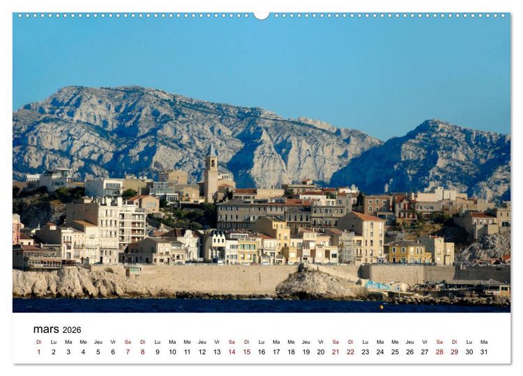 Produktbild: Marseille C&ocirc;te et Corniche (Calendrier mural 2026 DIN A2 vertical) calendrier de bureau