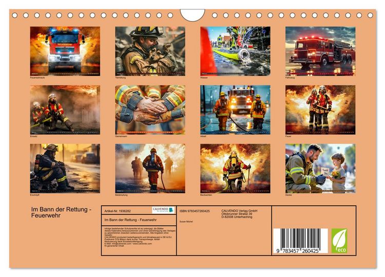 Produktbild: Im Bann der Rettung - Feuerwehr (Wandkalender 2026 DIN A4 quer), CALVENDO Monatskalender