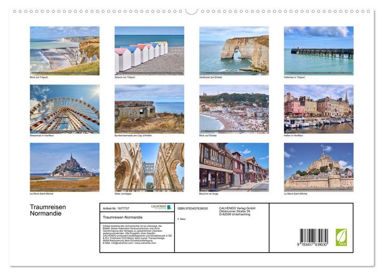 Produktbild: Traumreisen Normandie (Wandkalender 2026 DIN A2 quer), CALVENDO Monatskalender
