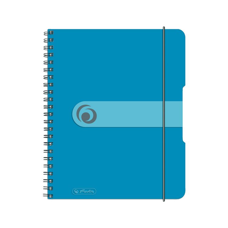 Produktbild: Herlitz Spiralblock A5 to go 80 Blatt kariert transparent blau