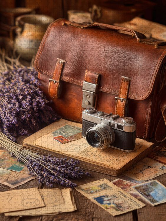Produktbild: CALVENDO Puzzle Zwischen goldenen Bl&auml;ttern und alten Seiten reift die Ruhe | 1000 Teile Lege-Gr&ouml;&szlig;e 64x48cm Foto-Puzzle f&uuml;r gl&uuml;ckliche Stunden