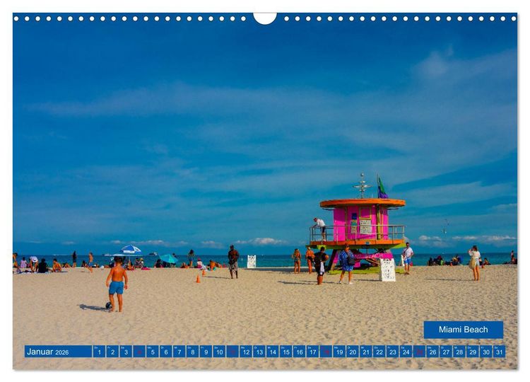 Produktbild: Kunterbuntes Miami (Wandkalender 2026 DIN A3 quer), CALVENDO Monatskalender