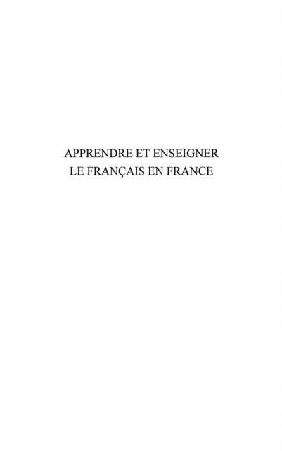 Produktbild: Apprendre et enseigner le francais en fr