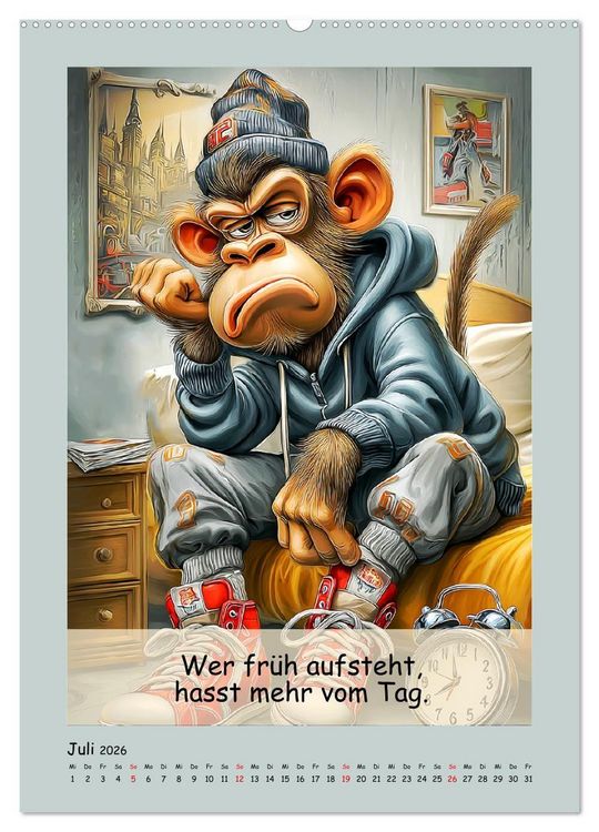 Produktbild: Affengeil. Humor aus dem Gro&szlig;stadtdschungel (hochwertiger Premium Wandkalender 2026 DIN A2 hoch), Kunstdruck in Hochglanz