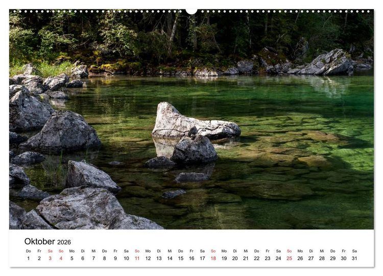 Produktbild: Berge und Seen rund um die Zugspitze (hochwertiger Premium Wandkalender 2026 DIN A2 quer), Kunstdruck in Hochglanz