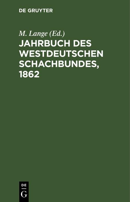 Produktbild: Jahrbuch des Westdeutschen Schachbundes, 1862