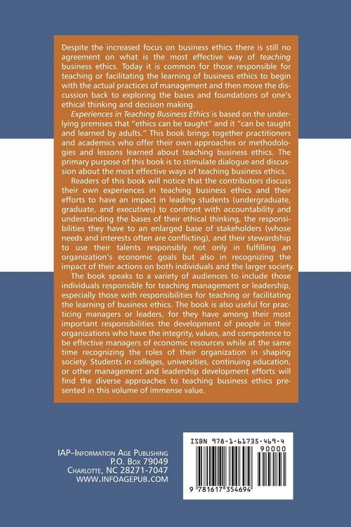 Produktbild: Experiences in Teaching Business Ethics