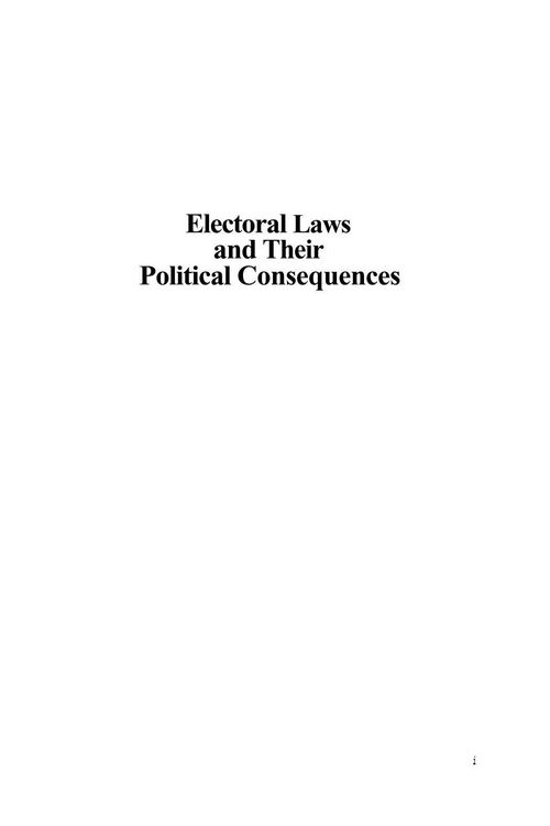 Produktbild: Electoral laws and their political consequences