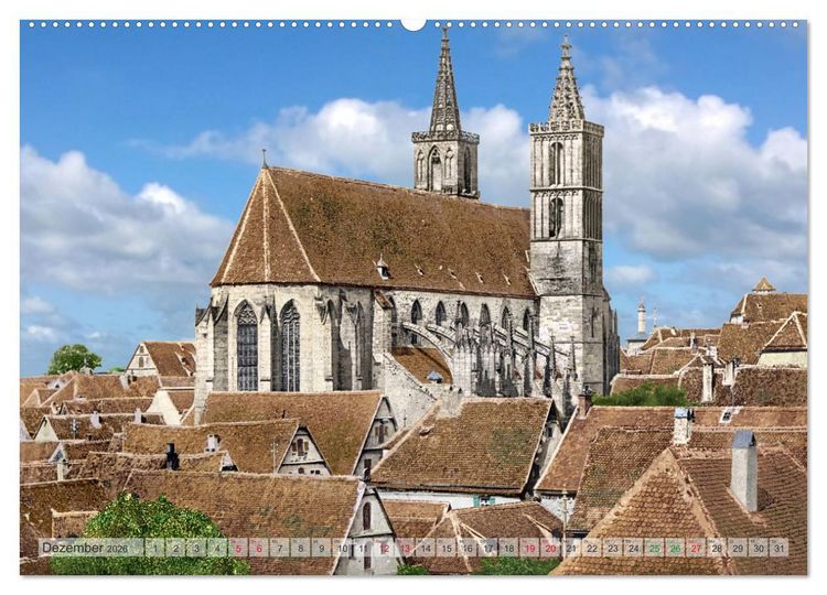 Produktbild: Rothenburg ob der Tauber um das Jahr 1900 &ndash; Fotos neu koloriert (Wandkalender 2026 DIN A2 quer), CALVENDO Monatskalender