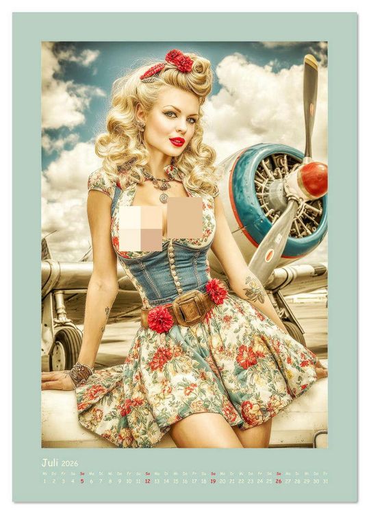 Produktbild: Flair der 50er Jahre. Girls im nostalgischen Pin-up-Stil (Tischkalender 2026 DIN A5 hoch), CALVENDO Monatskalender