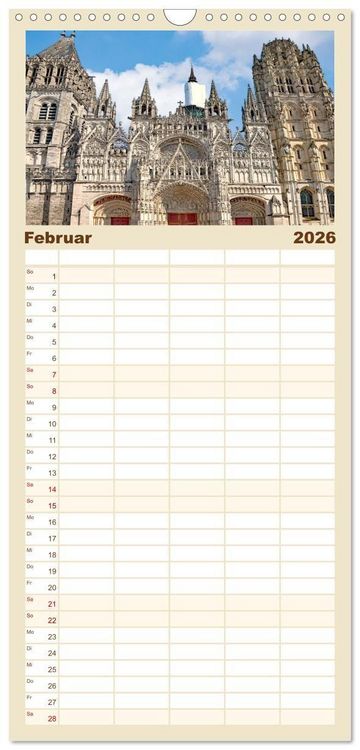 Produktbild: Familienplaner 2026 - Normandie - Frankreichs wundersch&ouml;ner Norden mit 5 Spalten (Wandkalender, 21 x 45 cm) CALVENDO
