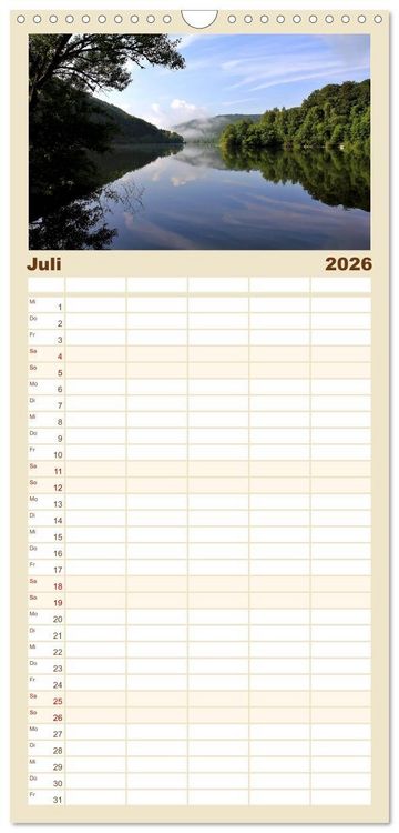 Produktbild: Familienplaner 2026 - Morgenstimmungen 2026 mit 5 Spalten (Wandkalender, 21 x 45 cm) CALVENDO