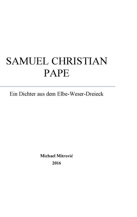 Produktbild: Samuel Christian Pape