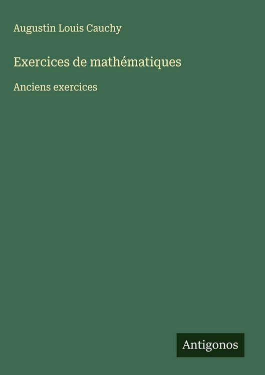 Produktbild: Exercices de math&eacute;matiques