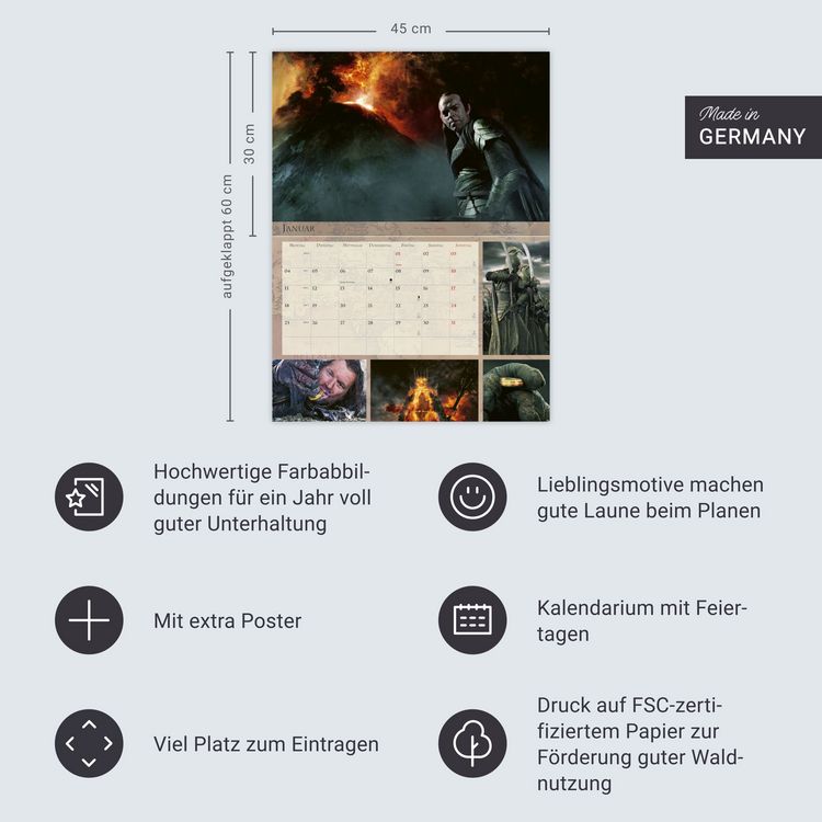 Produktbild: Der Herr der Ringe Broschur XL Kalender 2027