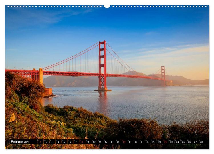 Produktbild: Golden Gate Bridge (hochwertiger Premium Wandkalender 2026 DIN A2 quer), Kunstdruck in Hochglanz