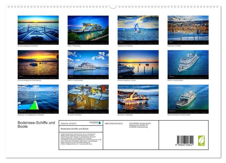 Produktbild: Bodensee-Schiffe und Boote (hochwertiger Premium Wandkalender 2026 DIN A2 quer), Kunstdruck in Hochglanz