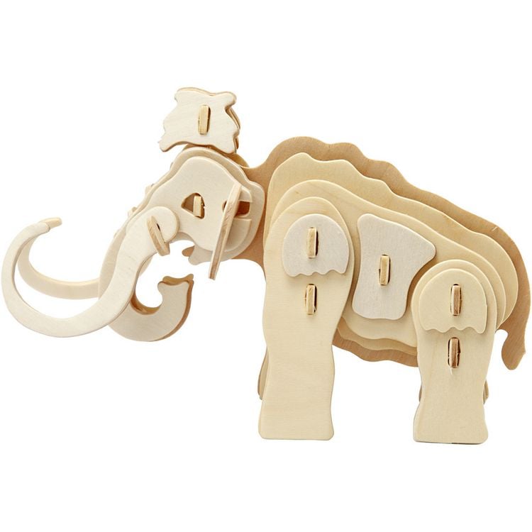 Produktbild: Creativ Company 3D-Figuren zum Zusammensetzen, Mammut, Gr&ouml;&szlig;e 19x8,5x11 cm, 1 Stk