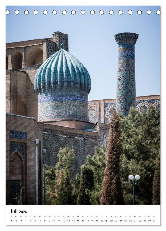 Produktbild: Usbekistan - Faszinierende Architektur entlang der Seidenstra&szlig;e (Tischkalender 2026 DIN A5 hoch), CALVENDO Monatskalender
