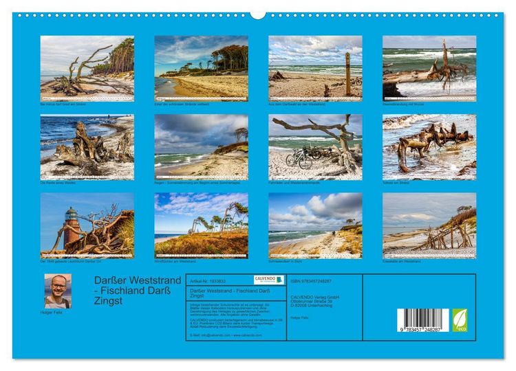 Produktbild: Dar&szlig;er Weststrand - Fischland Dar&szlig; Zingst (hochwertiger Premium Wandkalender 2026 DIN A2 quer), Kunstdruck in Hochglanz