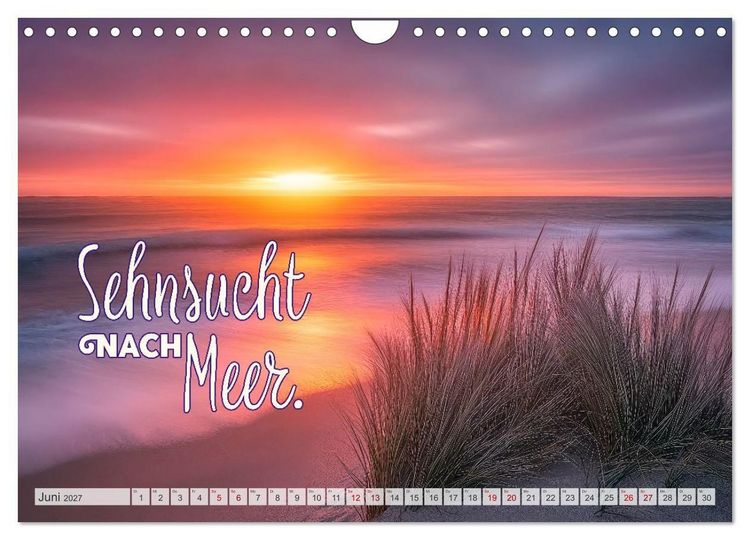 Produktbild: K&Uuml;STENZAUBER Sehnsucht nach Meer (Wandkalender 2027 DIN A4 quer), CALVENDO Monatskalender