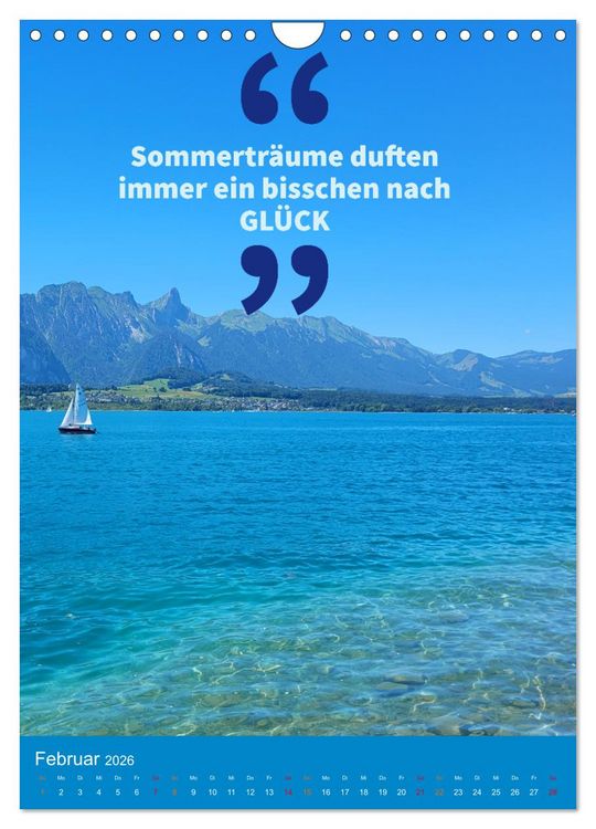 Produktbild: Verr&uuml;ckt nach SOMMER Urlaub- Auszeit - Spr&uuml;che (Wandkalender 2026 DIN A4 hoch), CALVENDO Monatskalender