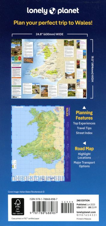 Produktbild: Lonely Planet Wales Planning Map