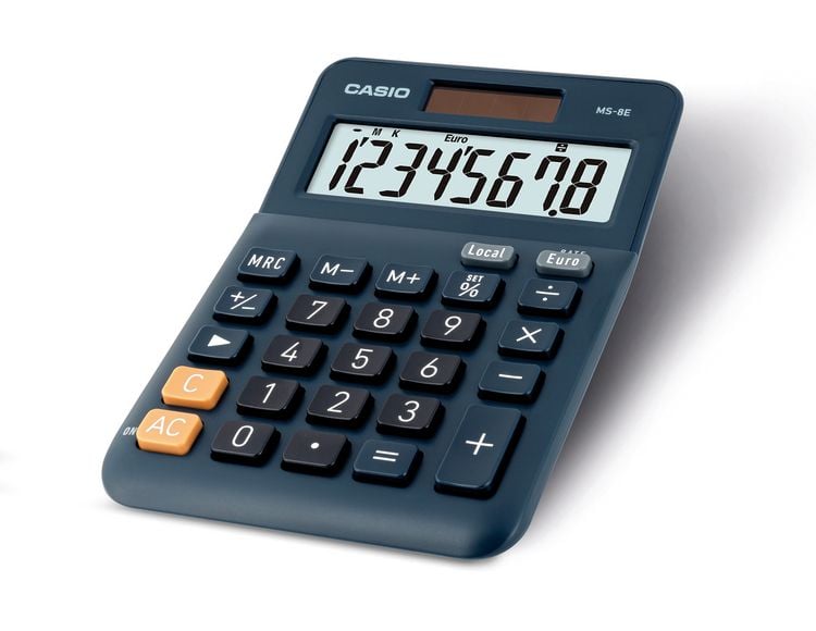 Produktbild: CASIO Tischrechner MS8E, 8 Stellen, Solar/Batterie